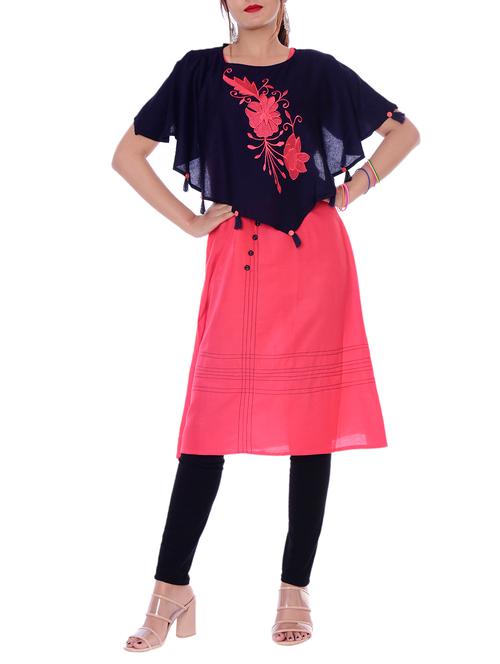 embroidered a-line kurta - 15849107 - Very Small Image - 1