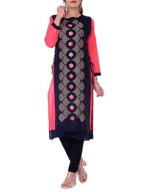 embroidered straight kurta - 15849108 - Very Small Image - 1