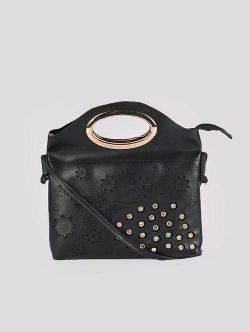 black leatherette (pu) sling bag - 15849985 - Very Small Image - 1