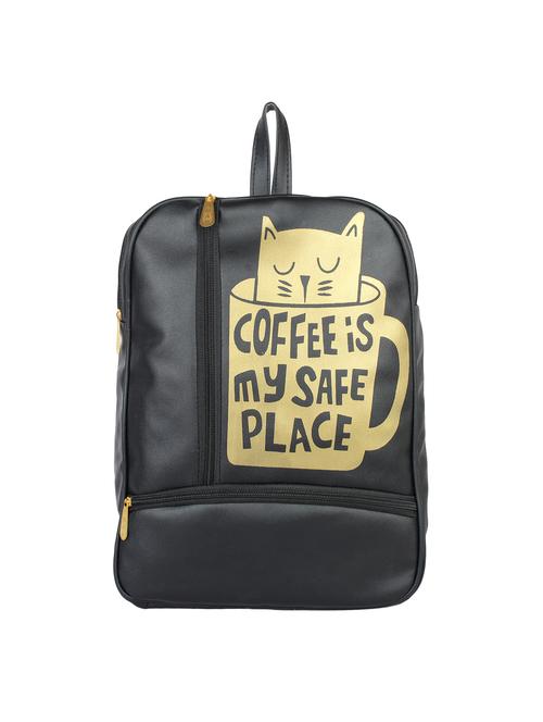black leatherette (pu) regular backpack - 15850154 - Very Small Image - 1