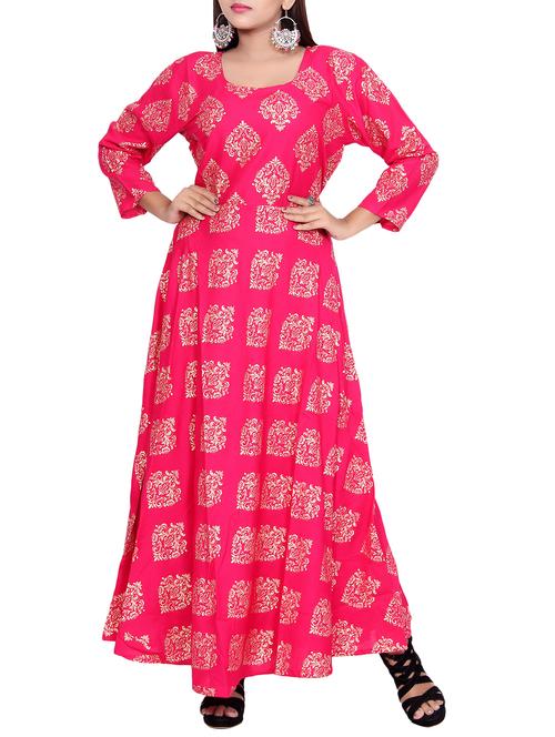 foil print a-line dress - 15850391 - Very Small Image - 1