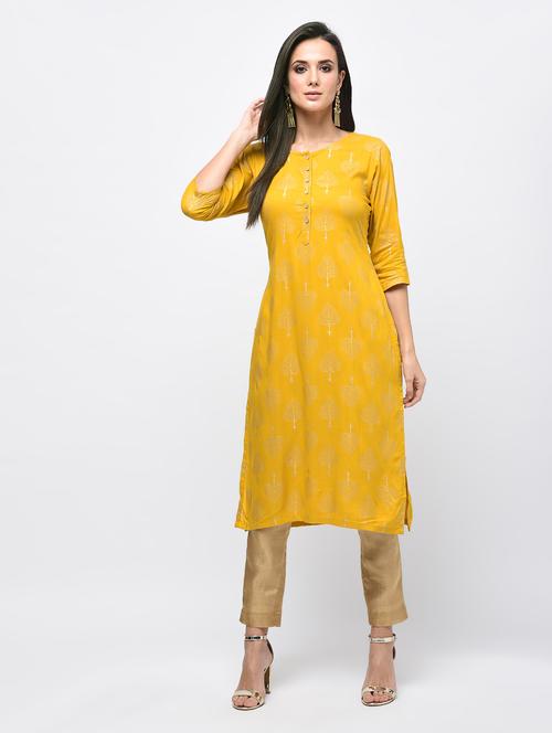 women's straight kurta - 15850579 - Very Small Image - 1