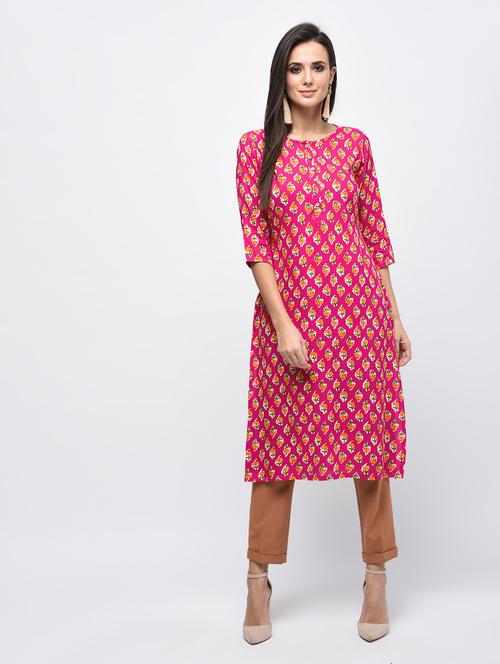 straight printed kurta - 15850582 - Very Small Image - 1