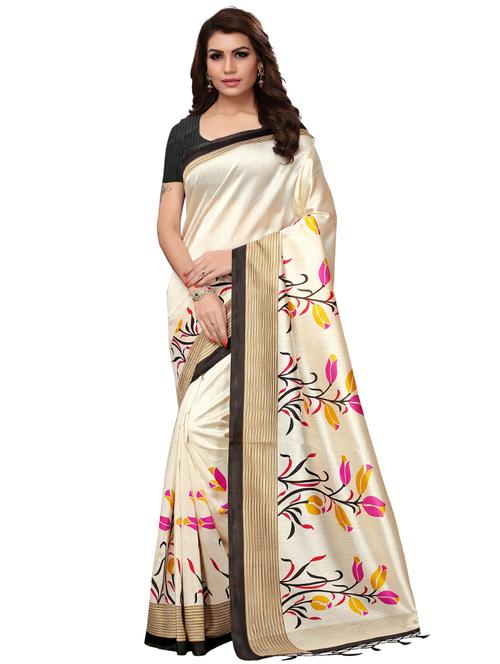 floral motif bhagalpuri printed saree with blouse - 15850902 - Very Small Image - 1