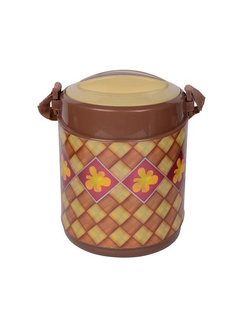 royale 3 junior hot lunch pack, 3 stainless steel tiffin box set, brown - 15853126 - Very Small Image - 1