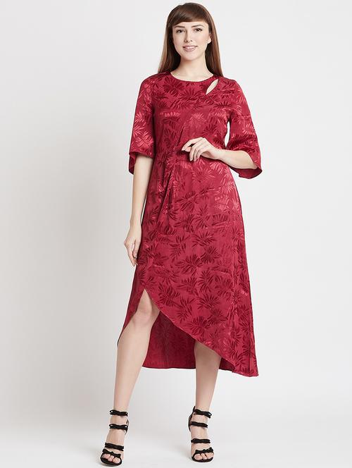 asymmetric mock wrap dress - 15853305 - Very Small Image - 1