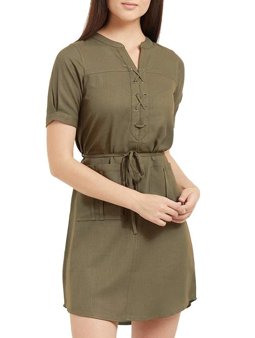 criss cross detail sheath dress - 15853427 - Very Small Image - 1