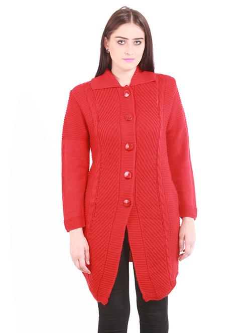 asymmetric hem woolen cardigan - 15854527 - Very Small Image - 1