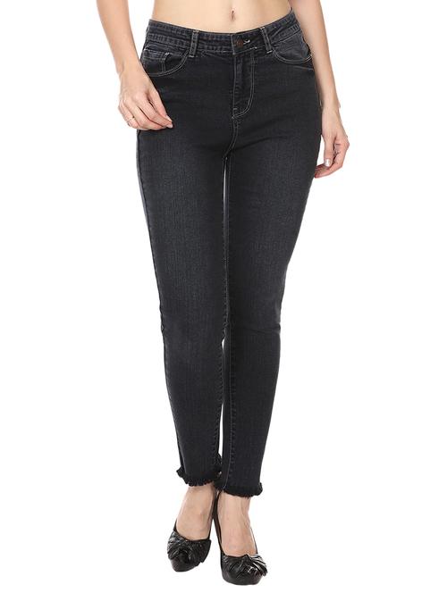 frayed hem stone washed jeans - 15855186 - Very Small Image - 1