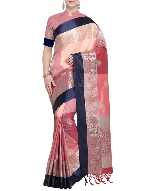 self design banarasi saree with blouse - 15857780 - Very Small Image - 1