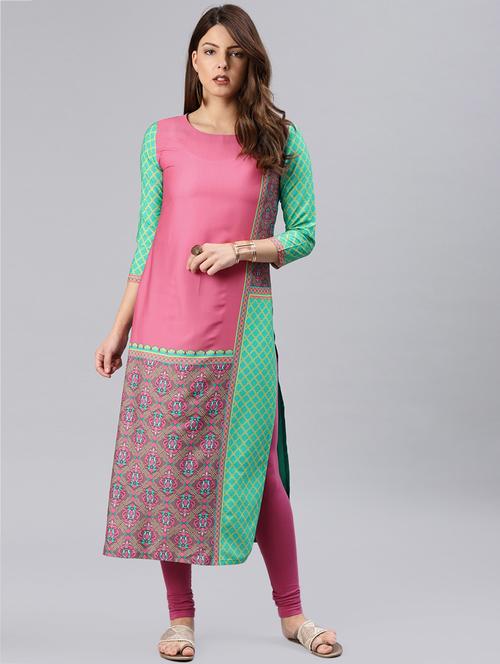 printed straight kurta - 15858938 - Very Small Image - 1