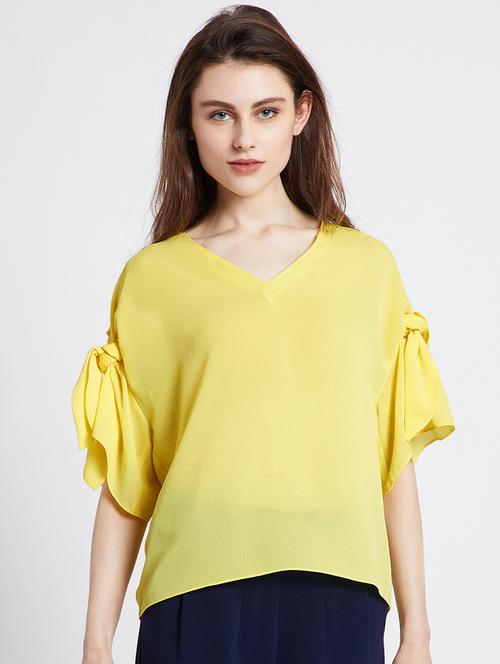 tie knot sleeved boxy top - 15859641 - Very Small Image - 1
