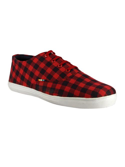 red canvas lace up sneakers - 15860369 - Very Small Image - 1
