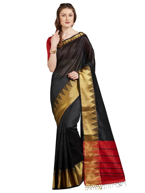 temple zari border woven saree - 15861408 - Very Small Image - 1