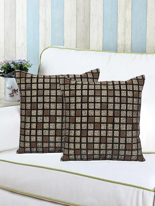 saral home soft viscose chenille cushion cover (set of 2 pc, 40x40 cm) - 15862041 - Very Small Image - 1