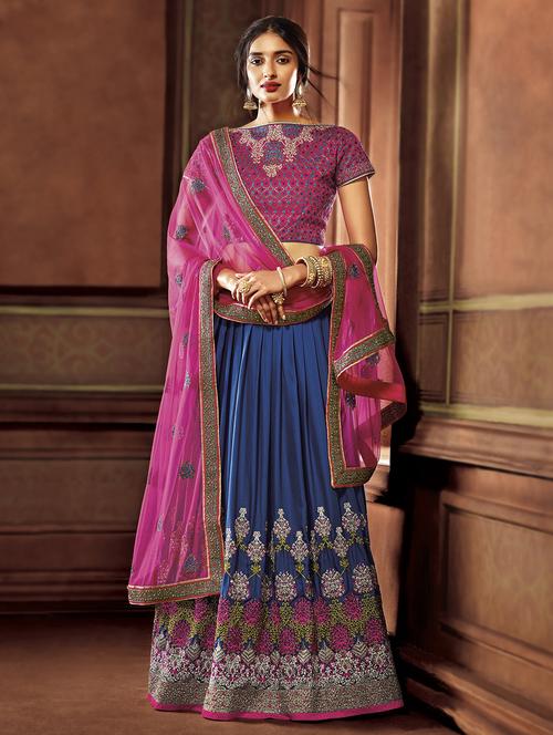 embroidered flared lehenga - 15862256 - Very Small Image - 1