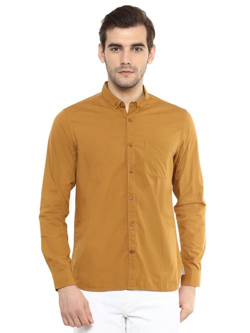 brown solid casual shirt - 15864212 - Very Small Image - 1