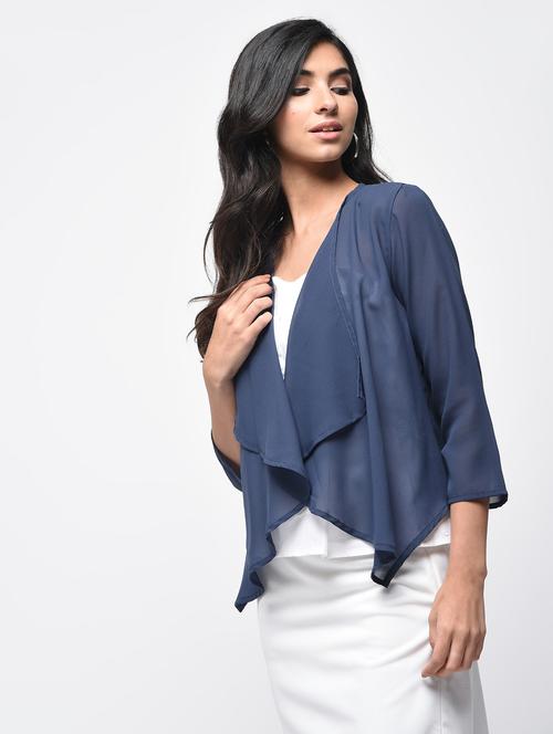spruce blue asymmetric shrug - 15864341 - Very Small Image - 1