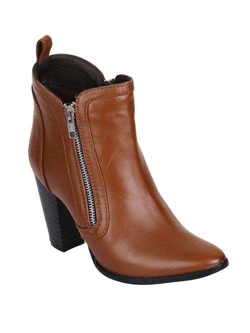 tan ankle zipper boots - 15864644 - Very Small Image - 1