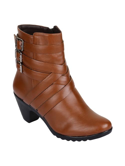 tan ankle zipper  boots - 15864647 - Very Small Image - 1