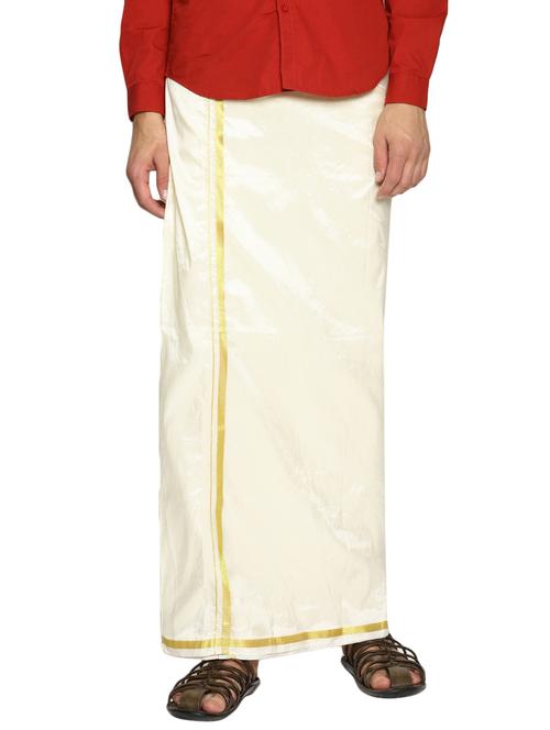white silk blend lungi - 15864839 - Very Small Image - 1