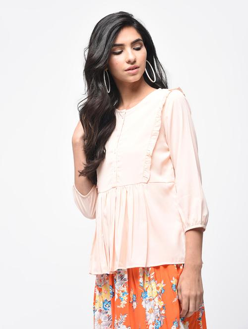 ruffle detail gathered top - 15866241 - Very Small Image - 1