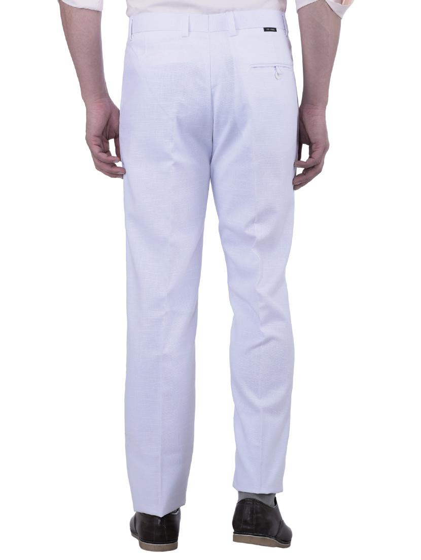white linen flat front casual trouser - 15867268 - Zoom Image - 2