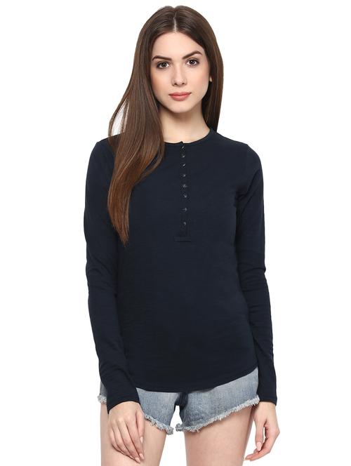 long sleeved henley tee - 15868033 - Very Small Image - 1