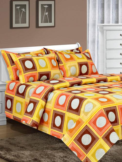 cotton double bedsheet with 2 pillow covers - 15868529 - Very Small Image - 1