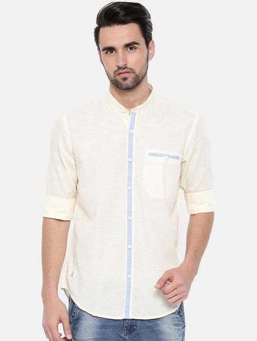 yellow solid casual shirt - 15869353 - Very Small Image - 1