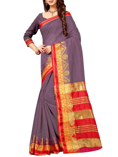 self design saree with blouse - 15871612 - Very Small Image - 1