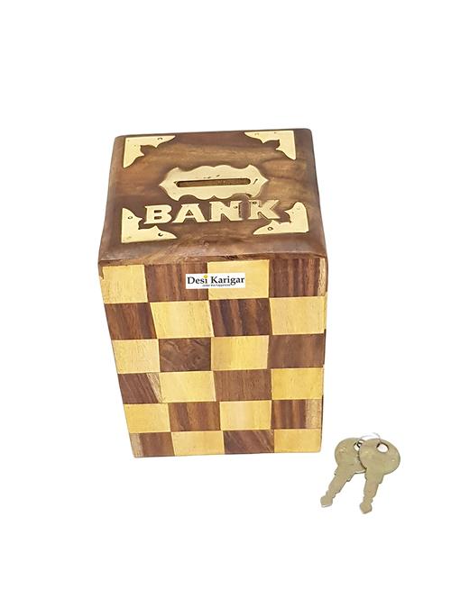 handicrafted wooden money bank antique kids piggy coin box - 15871652 - Very Small Image - 1