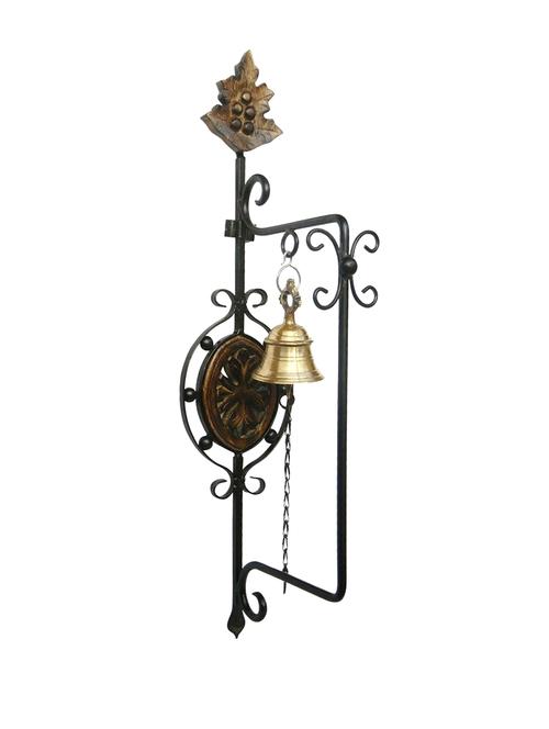 desi karigar wrought iron and brass beautiful antique inspired door bell mounted - 15875098 - Very Small Image - 1