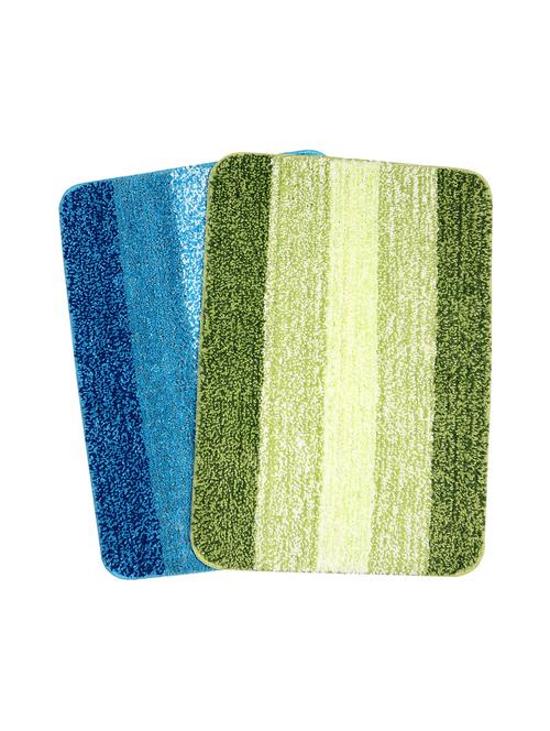 saral home soft microfiber bath mat (turquoise, 50x70cm) - pack of 2 - 15875203 - Very Small Image - 1