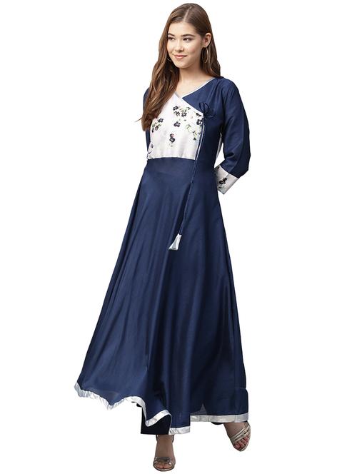 printed angrekha kurta - 15875896 - Very Small Image - 1