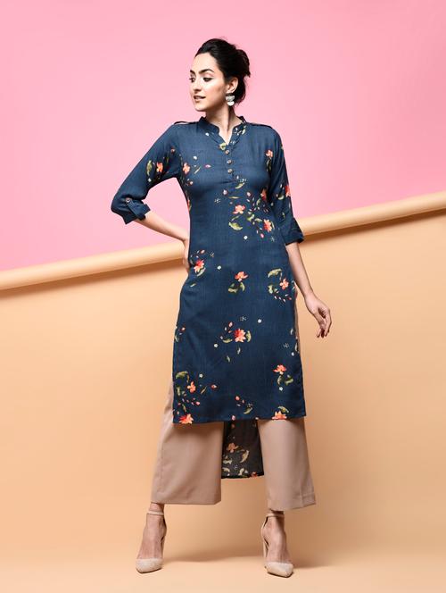 digital printed high-low kurta - 15875976 - Very Small Image - 1