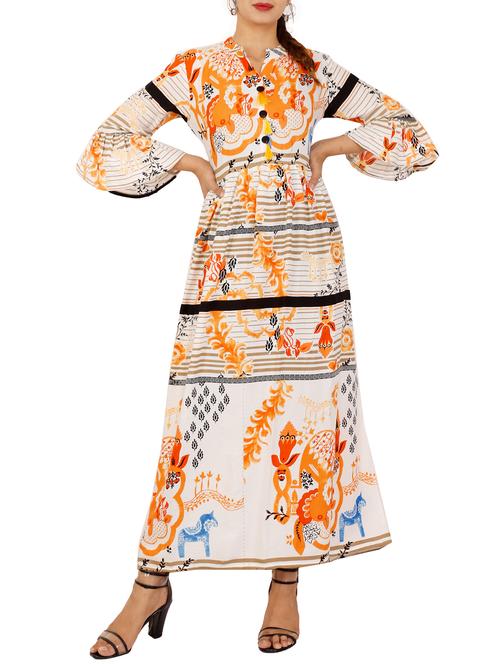 a-line long printed kurta - 15877076 - Very Small Image - 1