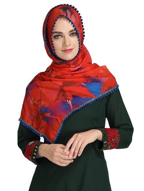 red crepe scarf - 15877553 - Very Small Image - 1