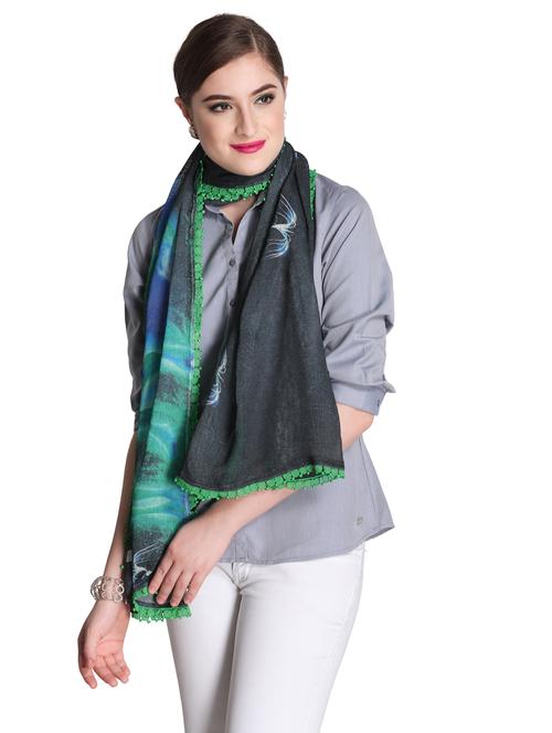 green cotton scarf - 15877590 - Very Small Image - 1