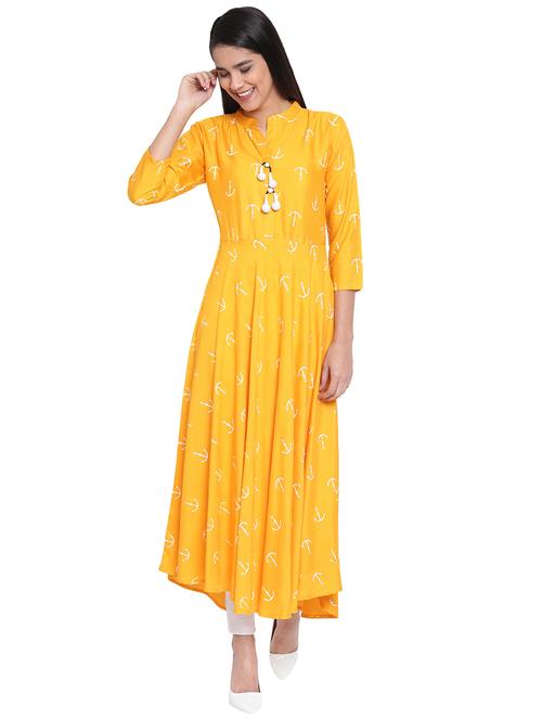 printed flared kurta - 15877960 - Very Small Image - 1