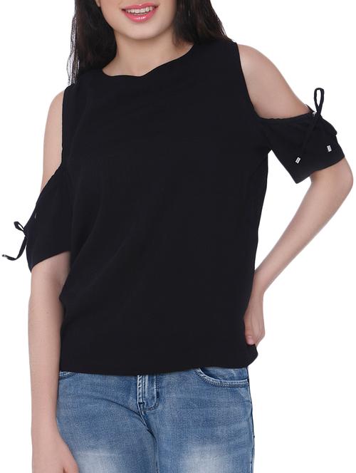 cold shoulder tie-knot detail top - 15878990 - Very Small Image - 1