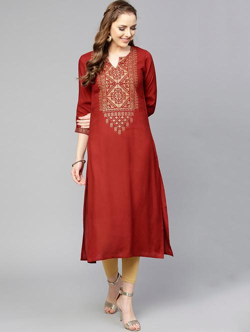 printed straight kurta - 15880264 - Very Small Image - 1
