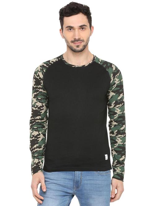 black cotton raglan t-shirt - 15881022 - Very Small Image - 1