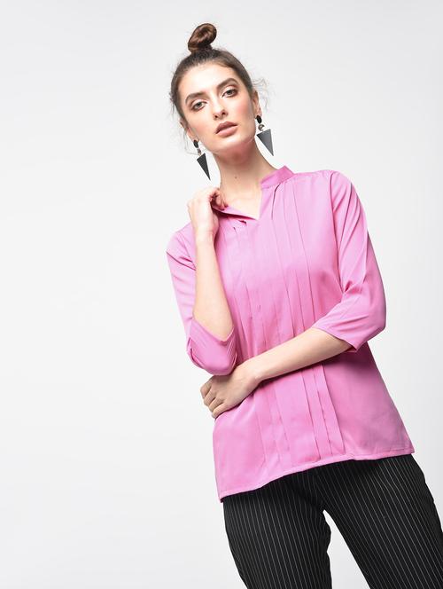 women's straight mandarin neck top - 15881792 - Very Small Image - 1