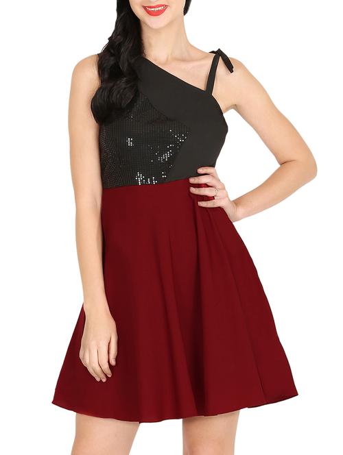 single shoulder sequined skater dress - 15882194 - Very Small Image - 1