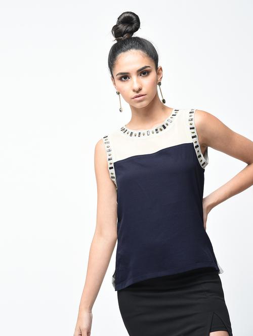 color block embellished top - 15882567 - Very Small Image - 1