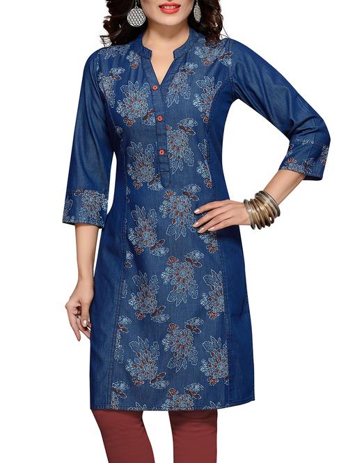 printed straight kurta - 15883470 - Very Small Image - 1