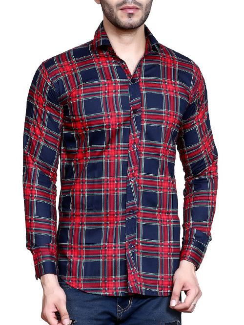 red checkered  casual shirt - 15883523 - Very Small Image - 1