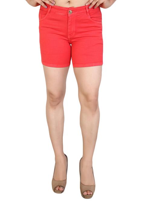 high rise button closure denim shorts - 15883657 - Very Small Image - 1