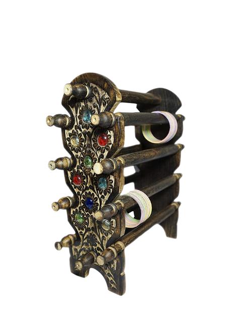 desi karigar wooden bangle stand/antique look wooden bangle holder - 15887459 - Very Small Image - 1